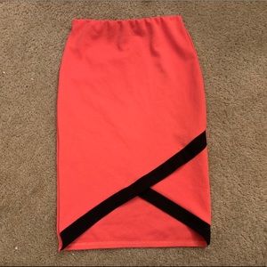 Hot pink pencil skirt